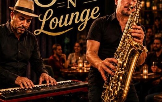 Dúo Sax N' Lounge tocando saxofón y teclado en directo